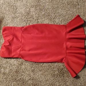 Express Red Neoprene Cocktail Dress